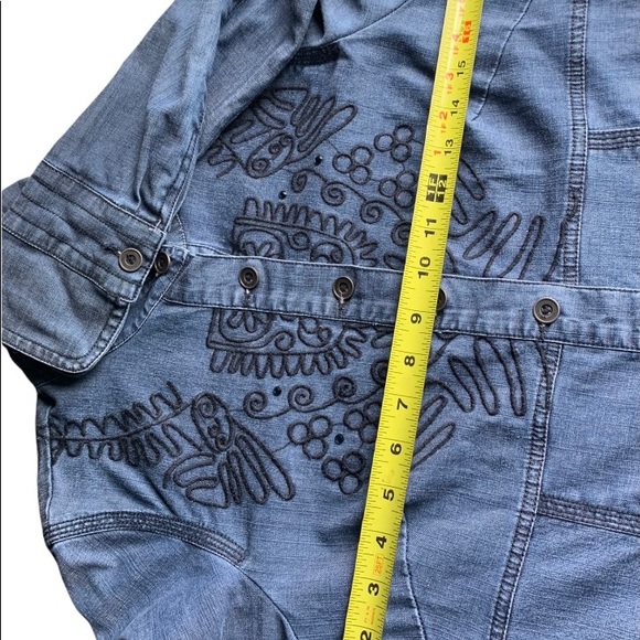 Laura Blue Denim embroidered Jacket Size 8 - Picture 16 of 16